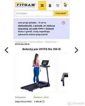 Predám bežecký pás Vifito Rio ir NOVÝ