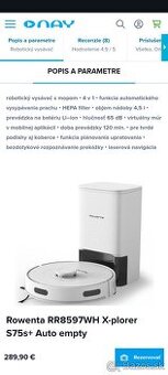 Robotický vysávač RR8597WH X-plorer 75s+