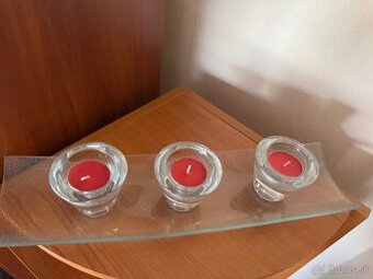 Sviečky, stojan, podnos