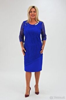 Modré krajkové šaty