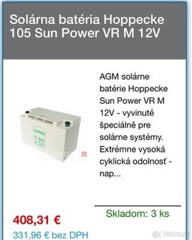 Predám baterie Hoppecke k FTV systemu - 1