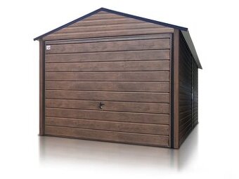 Plechová Garáž 3×4 m ELEGANT – Orech / RAL 8017