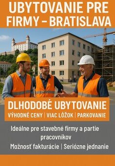 Ubytovanie pre stavebné firmy – Bratislava
