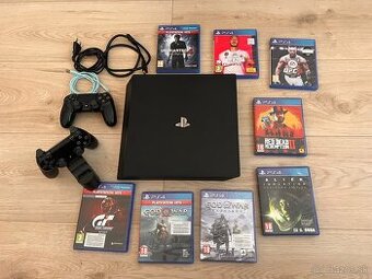 PS 4 Pro 1TB + 2 ovládače + nabíjacia stanica + 8 hier