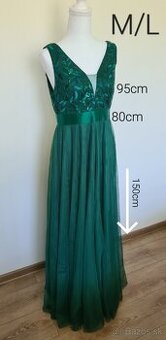 Tmavozelene šaty M/L