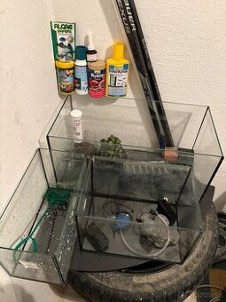 Akvária 3ks,automatické krmitko,filter a ďalšie…