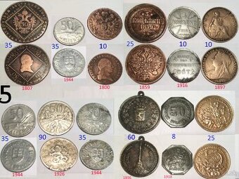 Plaketa a mince staré 1600 - 1700 - 1800