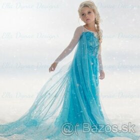 Elsa Frozen kostým s dlhým závojom = ihneď k odberu - 1