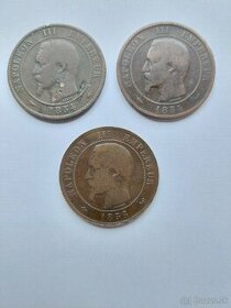 Napoleon lll 3x 10 centimes