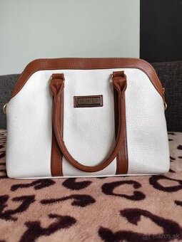 Bielohnedá kabelka Michael Kors,nemá vnútorný štítok, koža