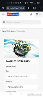 Majáles Nitra 9.5 , 2 VIP vstupenka