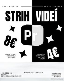 Lacný strih videí – TikTok / YouTube / svadby / Instagram