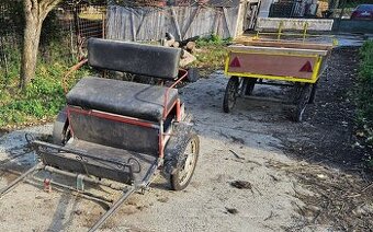 Predám 2x vozík za koňa. Dvojkolka a štvorkolka.