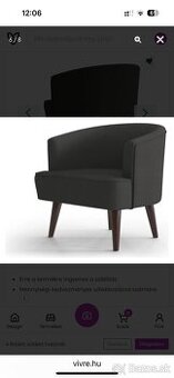 Zamatove antracit cierne kreslo Avron