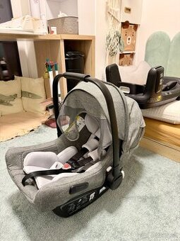 Bugaboo Turtle Air by Nuna + ISOFIX základňa – vajíčko, sivá
