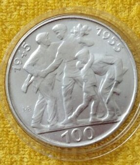 Strieborná minca 100 korún 1955