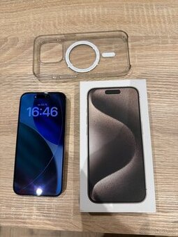 Predám iPhone 15 Pro, 128GB, Silver titanium