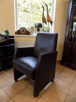 Kreslo kožené polohovateľné 4 kusy