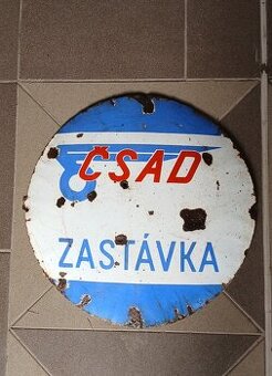 Smaltovaná tabuľa - zástavka ČSAD