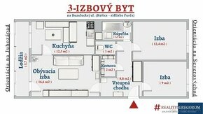 3-izb. „pražský“ byt, Buzulucká ul., 70 m2, 6-m LO, Upravený