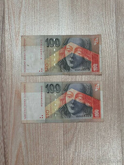 Slovenské bankovky 100 SK rok 2001 séria U
