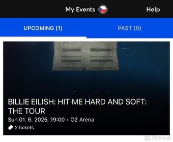 Predaj 2x vstupenka Billie Eilish Praha