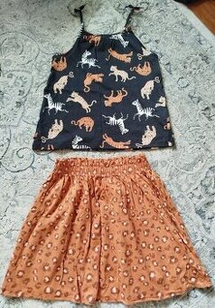 Letný Leo komplet H&M veľkosť 134 - sukňa a tielko