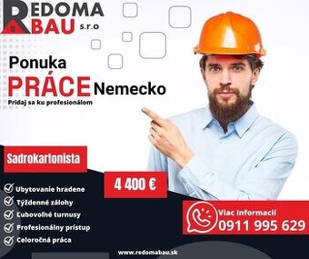 Sadrokartonista / Ponuka práce / Nemecko