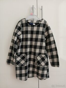 Dievčenské šaty 98/104 Lupilu jesenné/zimné čiernobiele