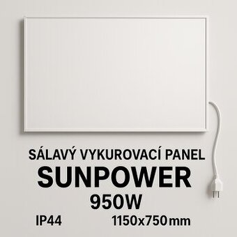 Sálavý vykurovací panel Sunpower 950W + termostat
