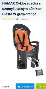 Hamax polohovateľná sedačka, zamykateľná