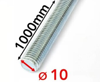 Závitová tyč M10x1000 8.8 Žiarový zinok + 2xmatica grátis