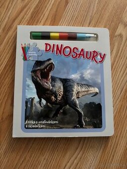 Dinosaury kniha s puzzle a omaľovánkami
