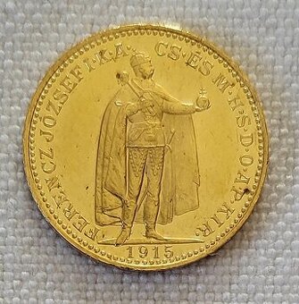 Zlaté uhorské 20K FJI, 1915 kb, lepší ročník, krásne stavy
