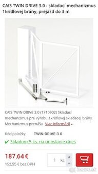 Teleskopická, sklopná brána , mechanizmus cais NOVE Mechaniz