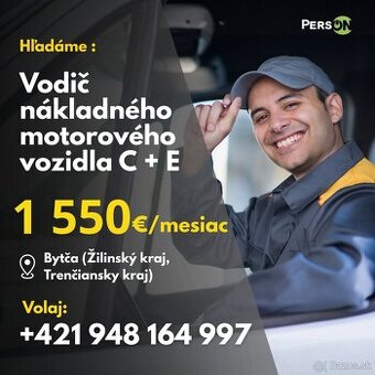 Vodič nákladného motorového vozidla C + E