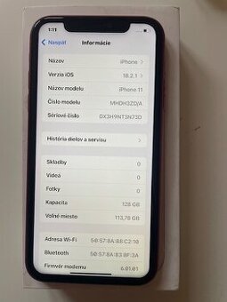 Krásny Iphone 11 red 128GB batéria 100 percent