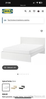 Manželská postel MALM 160x200 + rošt + nočné stolíky