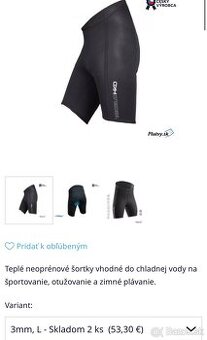 panske hiko neoprenove sortky 3mm velkost M