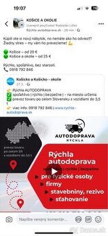 Autodoprava a sťahovanie za nízke ceny Košice