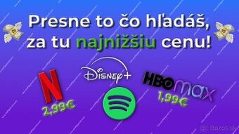 Streamovacie Platformy - Netflix, Youtube Premium, Disney+