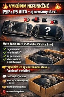 PSP / PS Vita – nefunkčné, neodskúšané