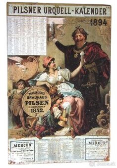 Retro kalendář Pilsner Urquell - 1894