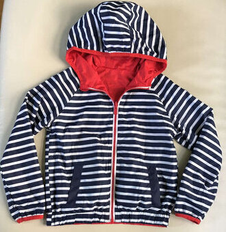 122/128 obojstranna prechodna bunda,7-8 r.