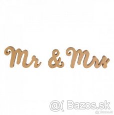 Svadobný nápis Mrs Mr zlatý - 1