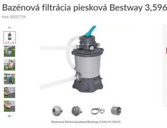 Bazénová filtrácia piesková Bestway 3,596 l/h 58515