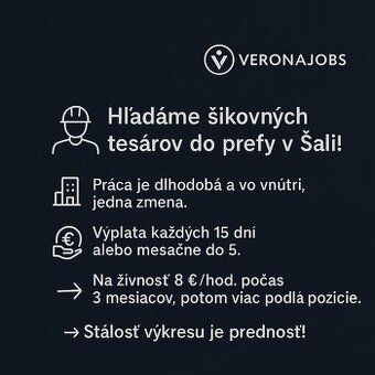 Hľadáme pertie tesárov na dlhodobú prácu