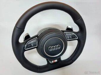 AUDI MULTIFUNKCNY VOLANT S AIRBAGOM A PADLAMI, biela niť