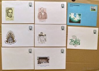 Známky - súbor 7ks poštových obálok a aerogram.
