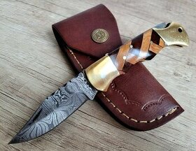 kapesní Damaškový nôž CLASSIC 16,5cm ručně vyroben + pouzdro